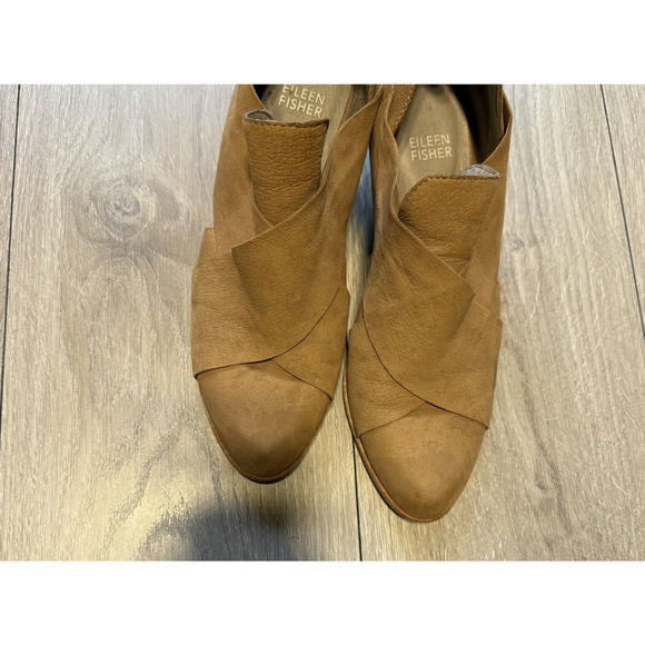 Eileen Fisher Jenkins Tumbled Nubuck Ankle Bootie Size 7.5 Back Zipper Closure - Picture 12 of 12